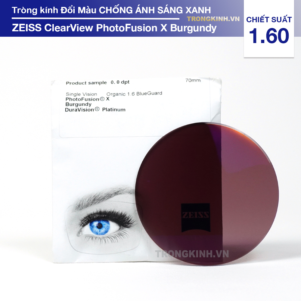 Tròng kính ZEISS ZeissPhotoFusionXBurgundy 1.60